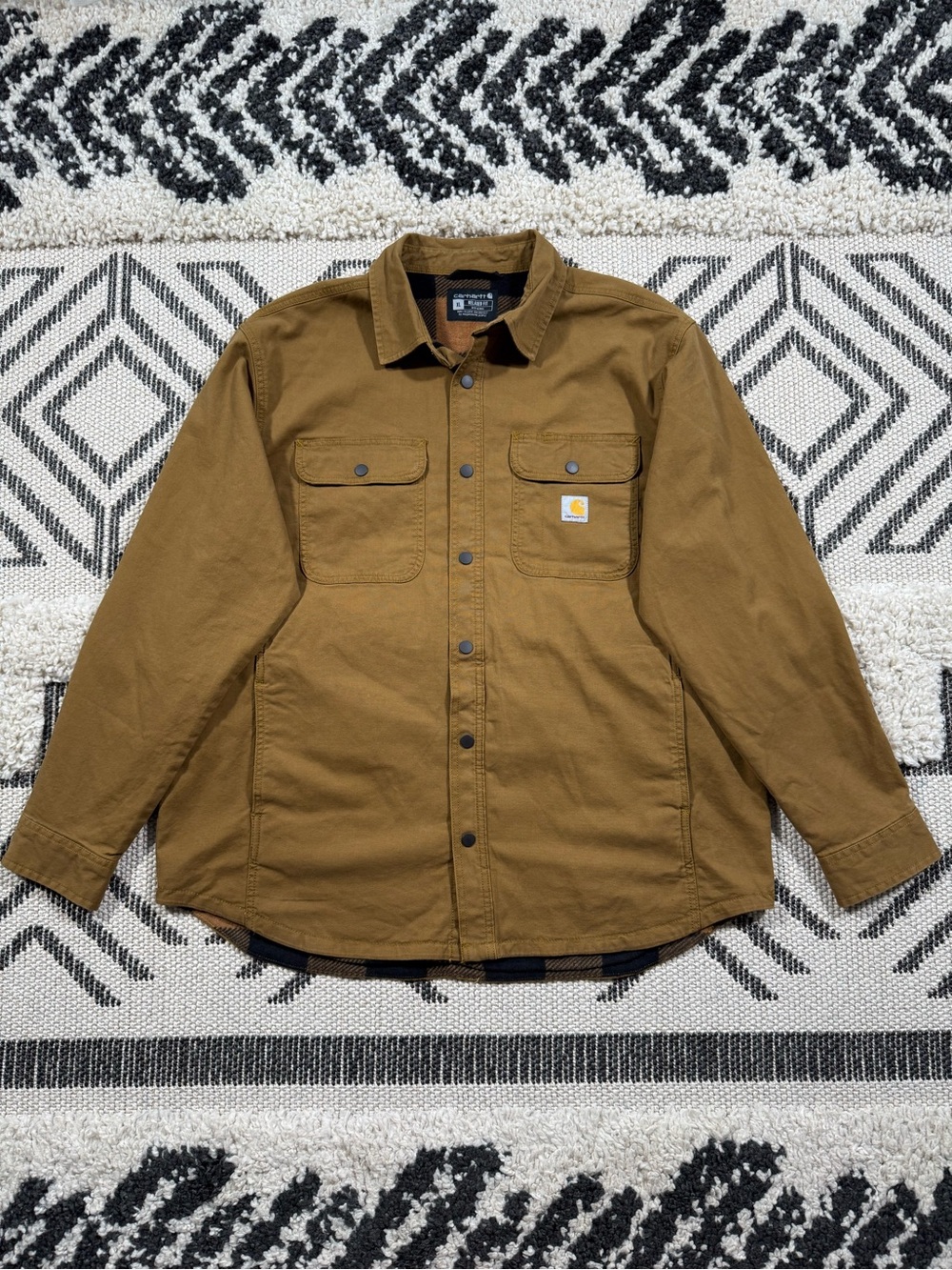 Men’s Carhartt 105419 Oak Brown Windham Shirt Jacket Size XL MSRP $85